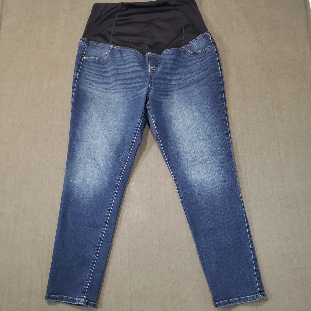 Isabel Maternity‎ Jeans Womens 16 Skinny Crossover Panel Support Pull-On Blue